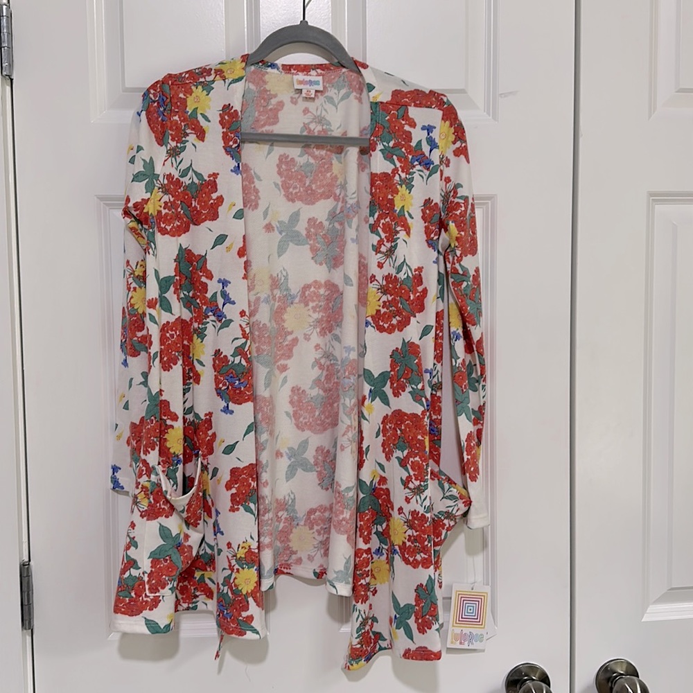 NWT Lularoe Caroline long floral cardigan